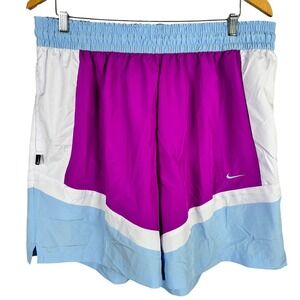 NEW Nike Icon Basketball Shorts Athletic 6" Inseam HJ6351-551 Mens S Purple $45
